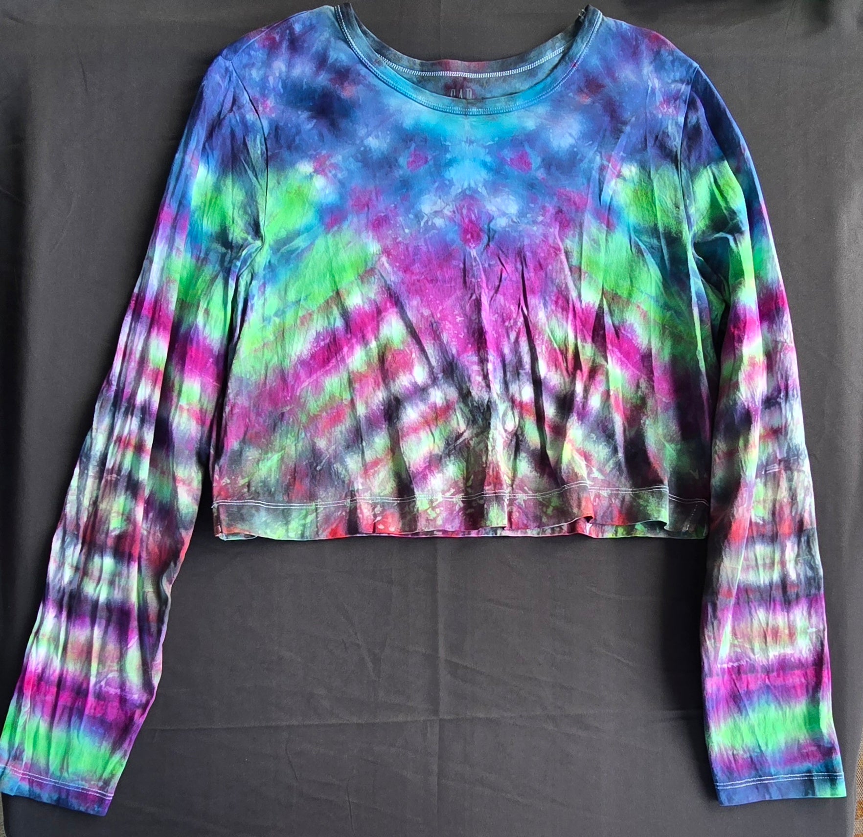 Womens Large Long Sleeve Crop Top